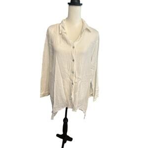 M Made in Italy White Women's Button Down Small